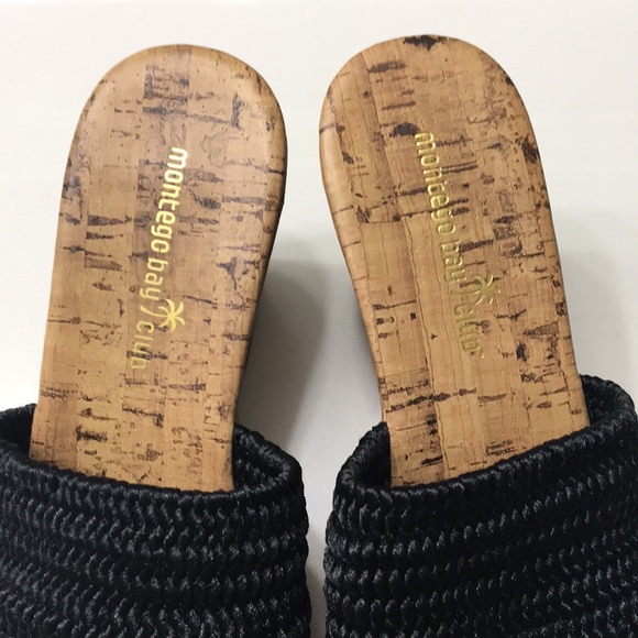 Montego Bay Club Black Brown Heeled Sandals 8.5 - Picture 4 of 10